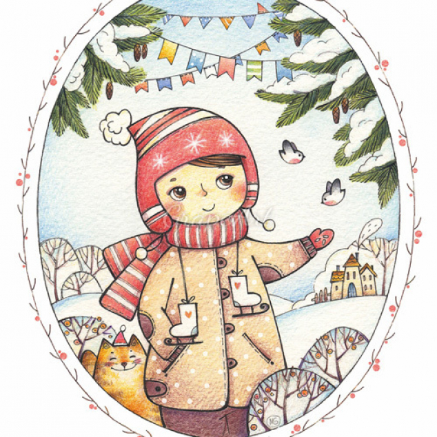 Ansichtkaart De Snelle Schaatster. 