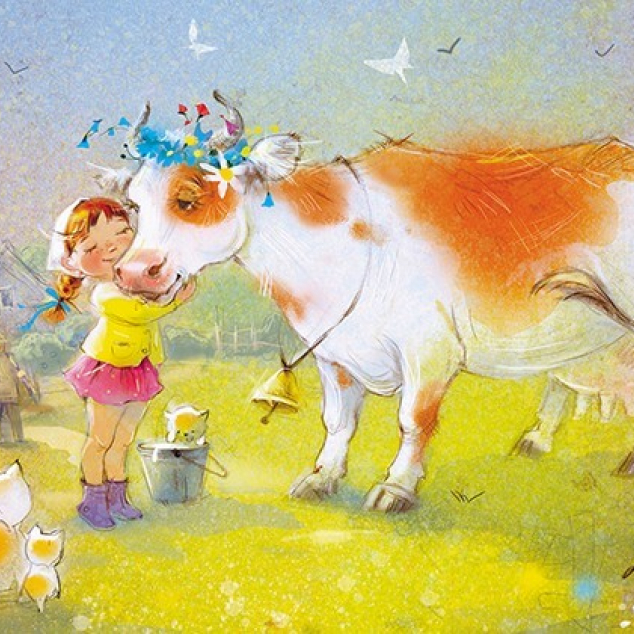 Ansichtkaart Milka mijn lievelings Koe. 